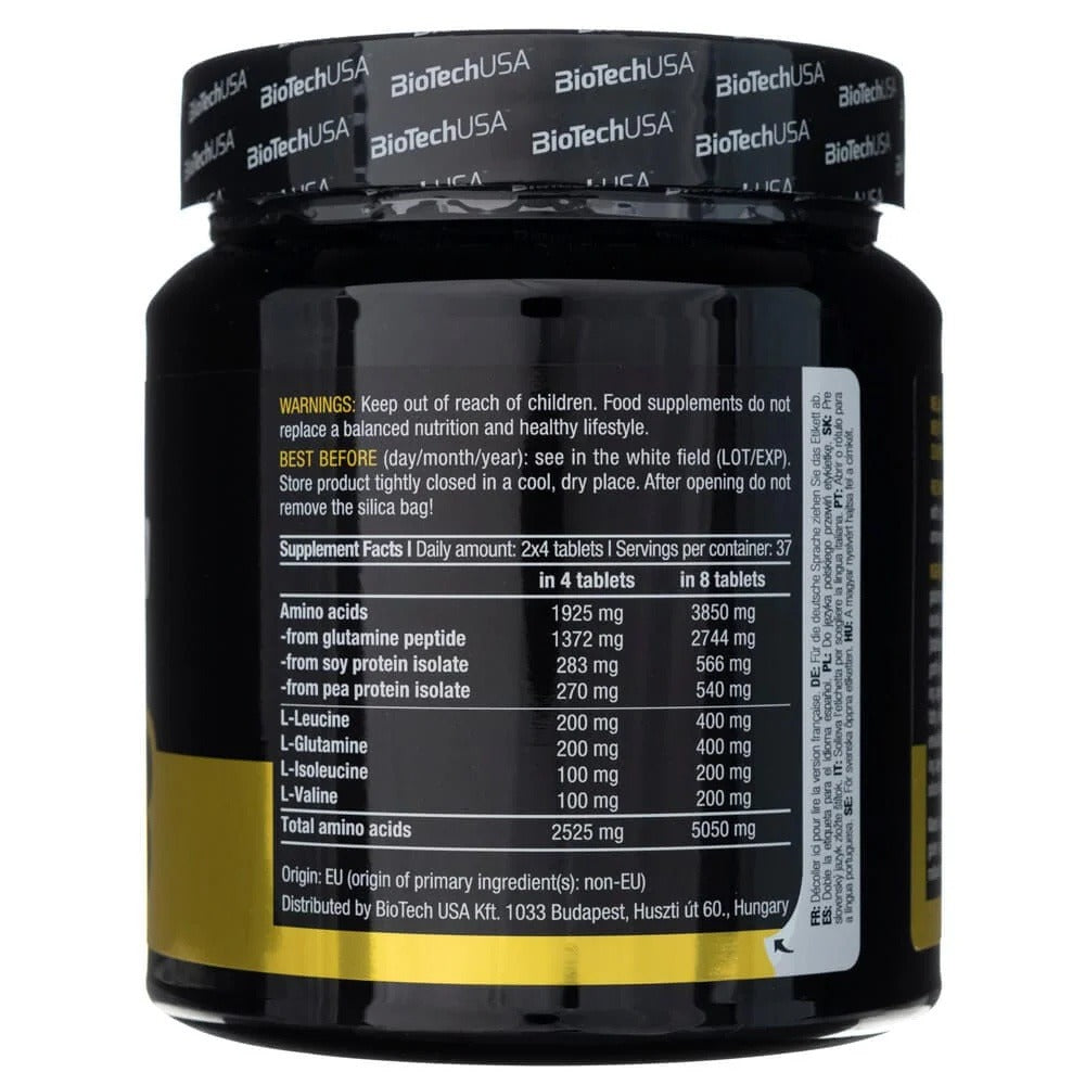 Nutrition facts for BioTechUSA Mega Amino (300 tablets)