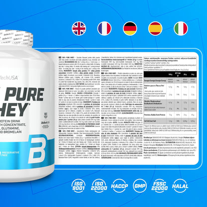 Nutrition facts for BioTechUSA 100% Pure Whey - Chocolate
