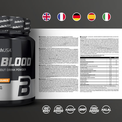 Nutrition facts for BioTechUSA BLACK BLOOD NOX+ - Tropical Fruit