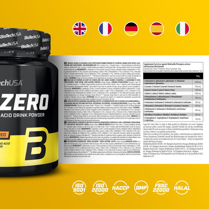 Nutrition facts for BioTechUSA EAA ZERO - Orange Mango