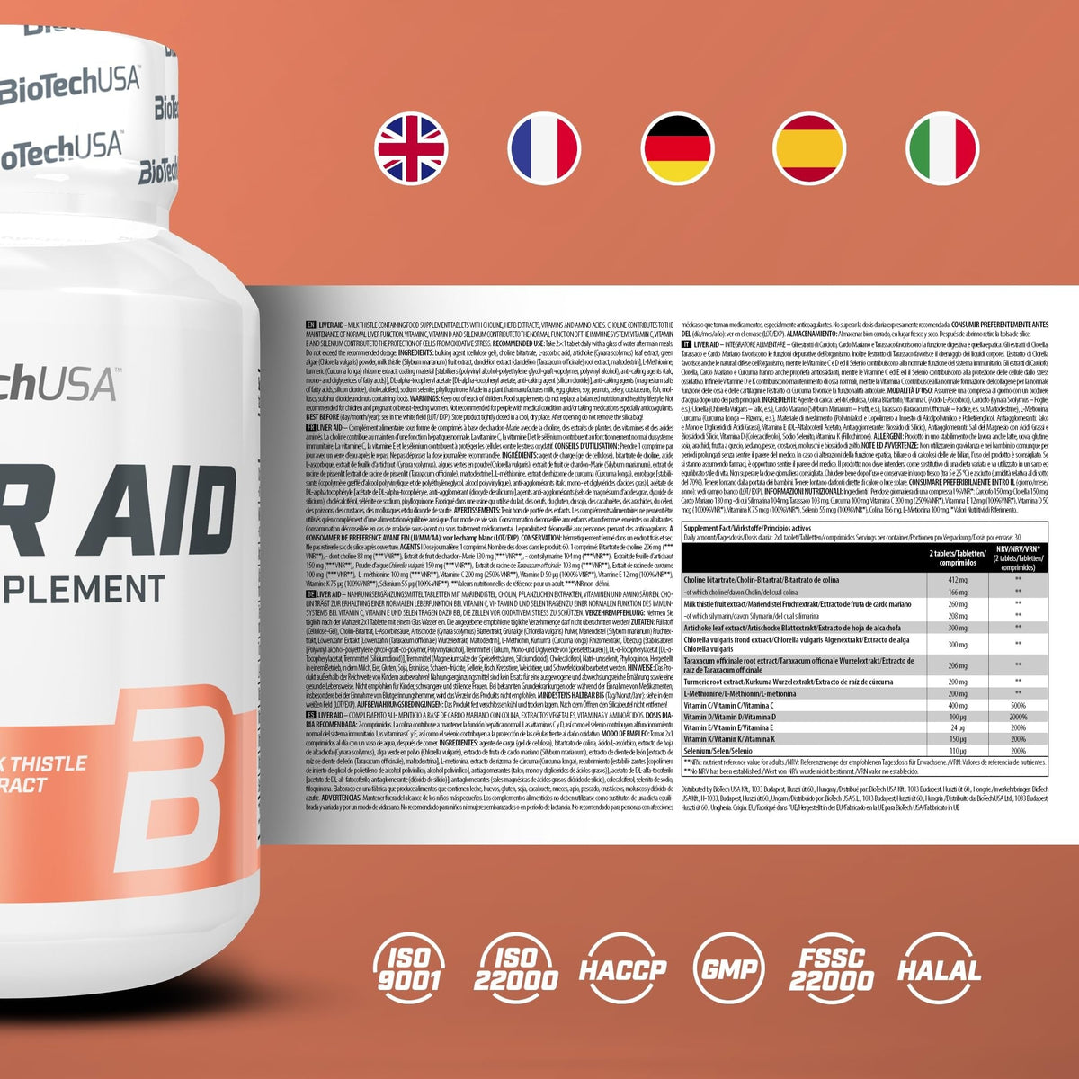 Nutrition facts for BioTechUSA LIVER AID