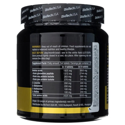 Nutrition facts for BioTechUSA Mega Amino (300 tablets)