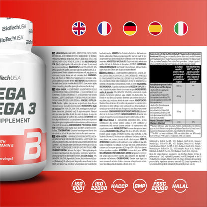 Nutrition facts for BioTechUSA Omega 3 Fish Oil