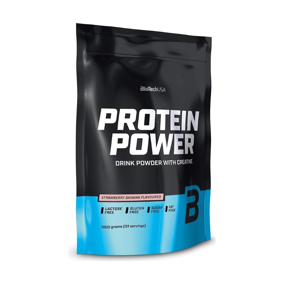 BioTechUSA Protein Power 1kg (33 Servings) - Strawberry Banana