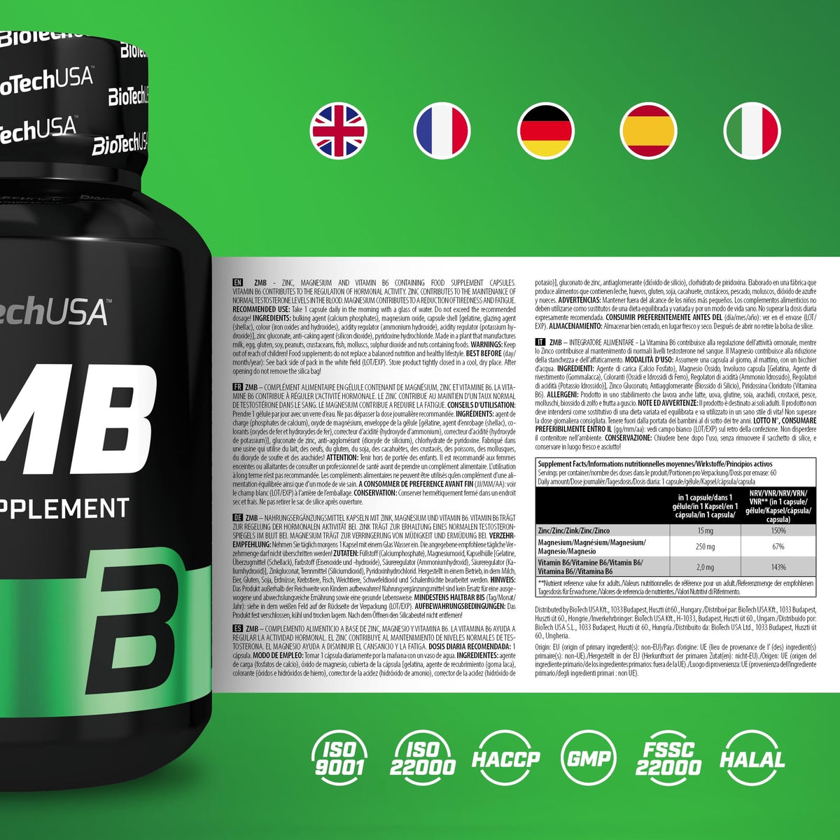 Nutrition facts for BioTechUSA ZMB