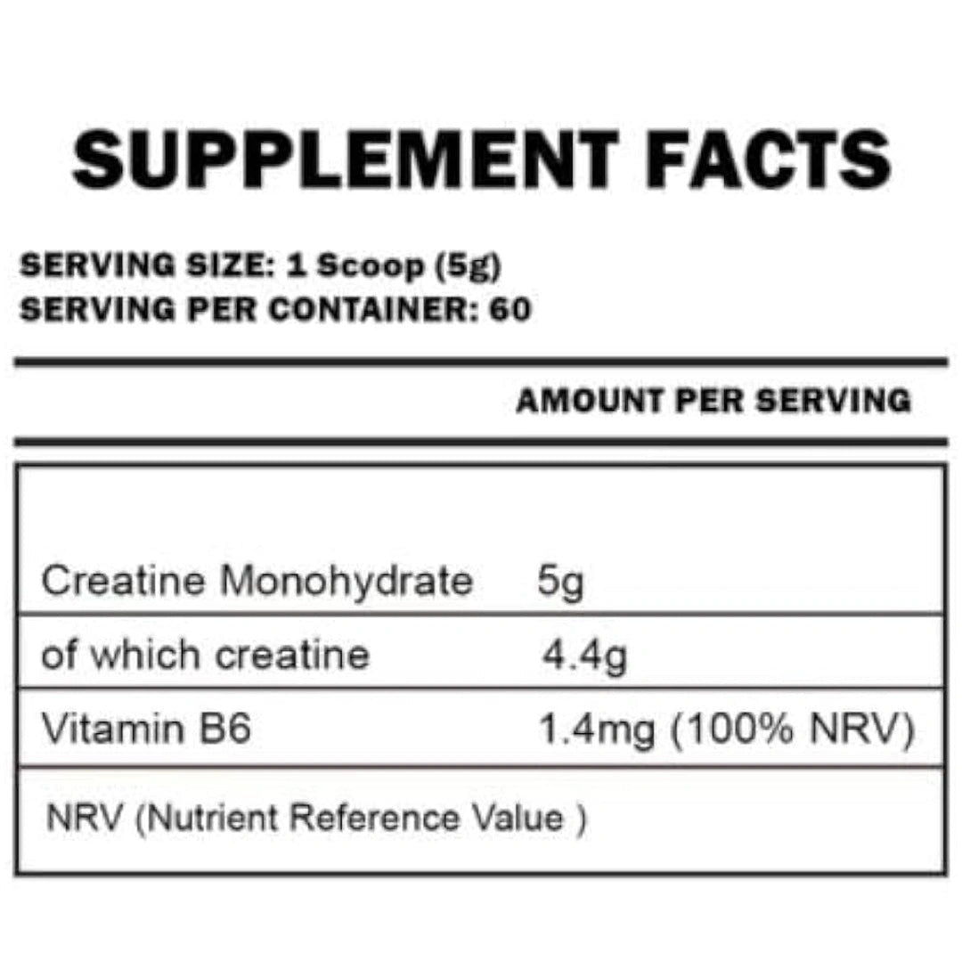 Nutrition facts for Kevin Levrone Anabolic Creatine Monohydrate - Unflavored