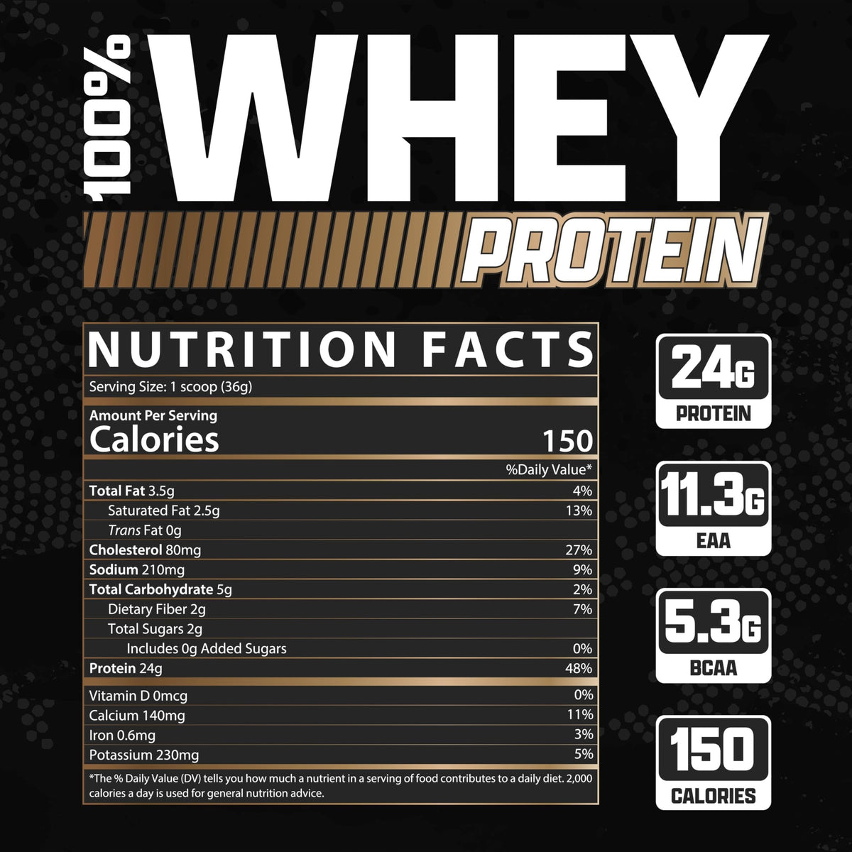 Nutrition facts for Nutrex 100% Whey Protein - Chocolate