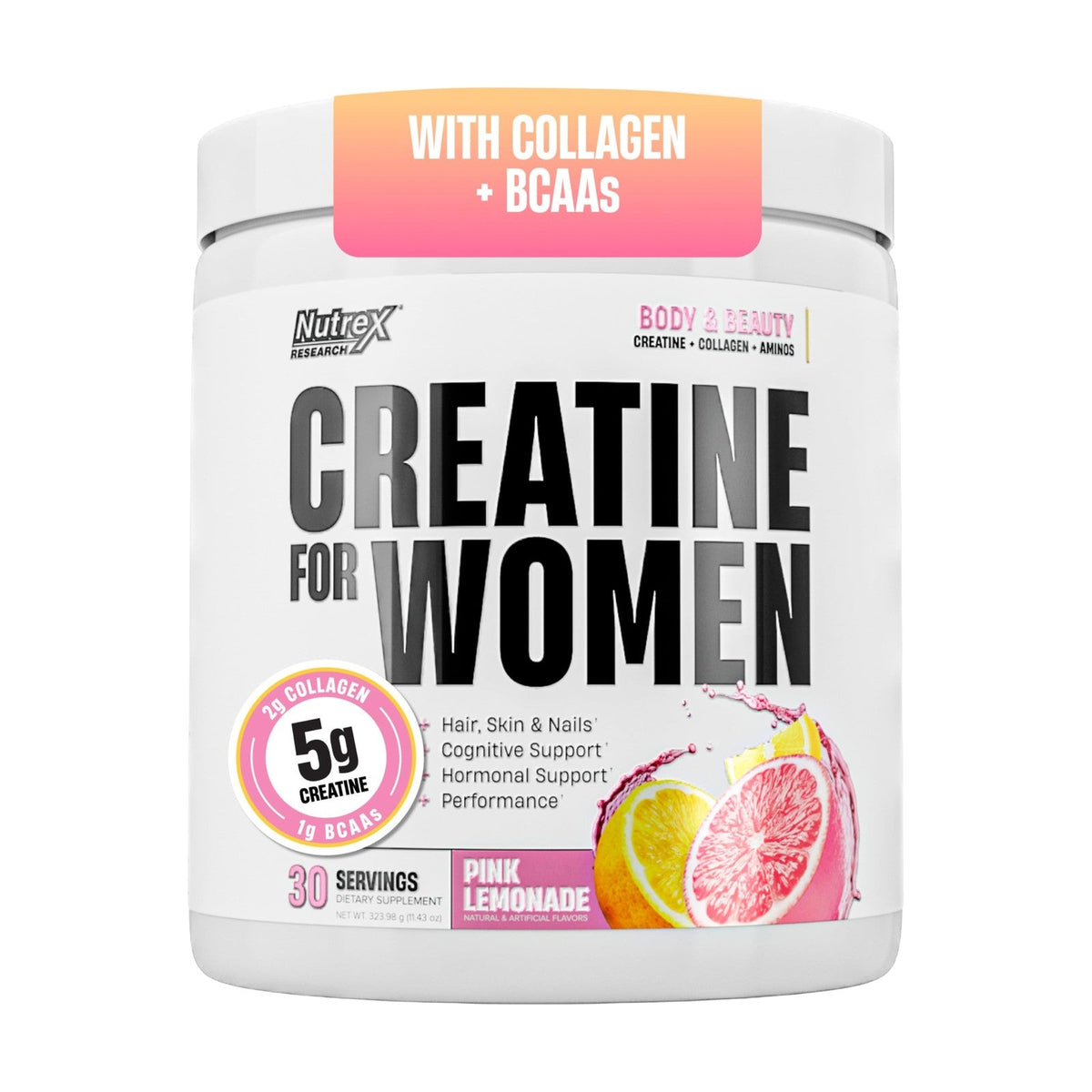 Nutrex Creatine For Women + Collagen + BCAAs - Pink Lemonade