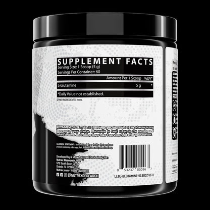 Nutrition facts for Nutrex Glutamine Pure 300g - Unflavored