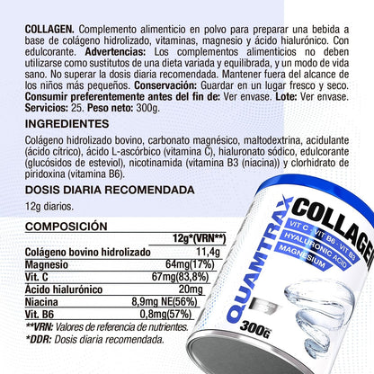 Nutrition facts for Quamtrax Collagen Quamtrax - Tropical