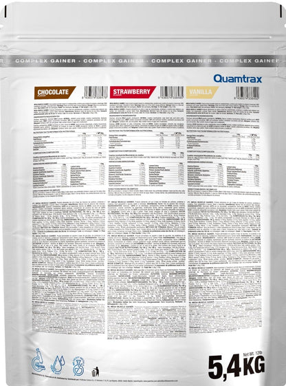 Nutrition facts for Quamtrax Mega Muscle Gainer - Chocolate