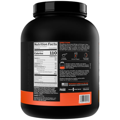 Nutrition facts for Rule 1 R1 Protein Whey Isolate 5lbs - Salted Caramel