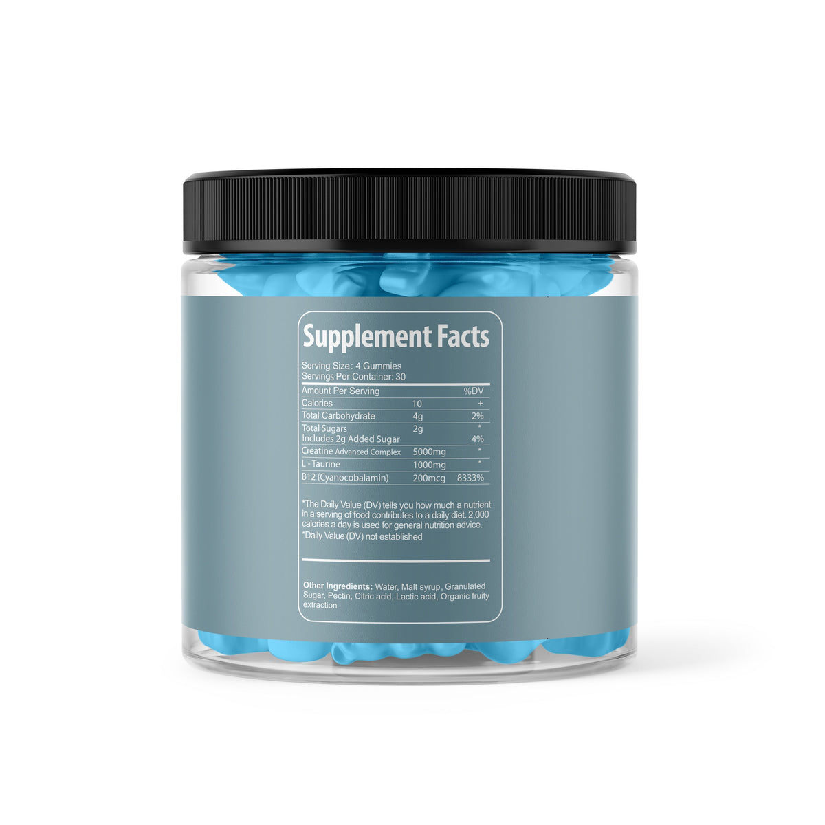 Nutrition facts for Sweet Bear Creatine Gummies (120 Gummies)